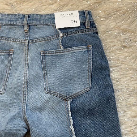 PacSun Two Panel Contrast Blue MOM Jeans Size 26 - Picture 5 of 16